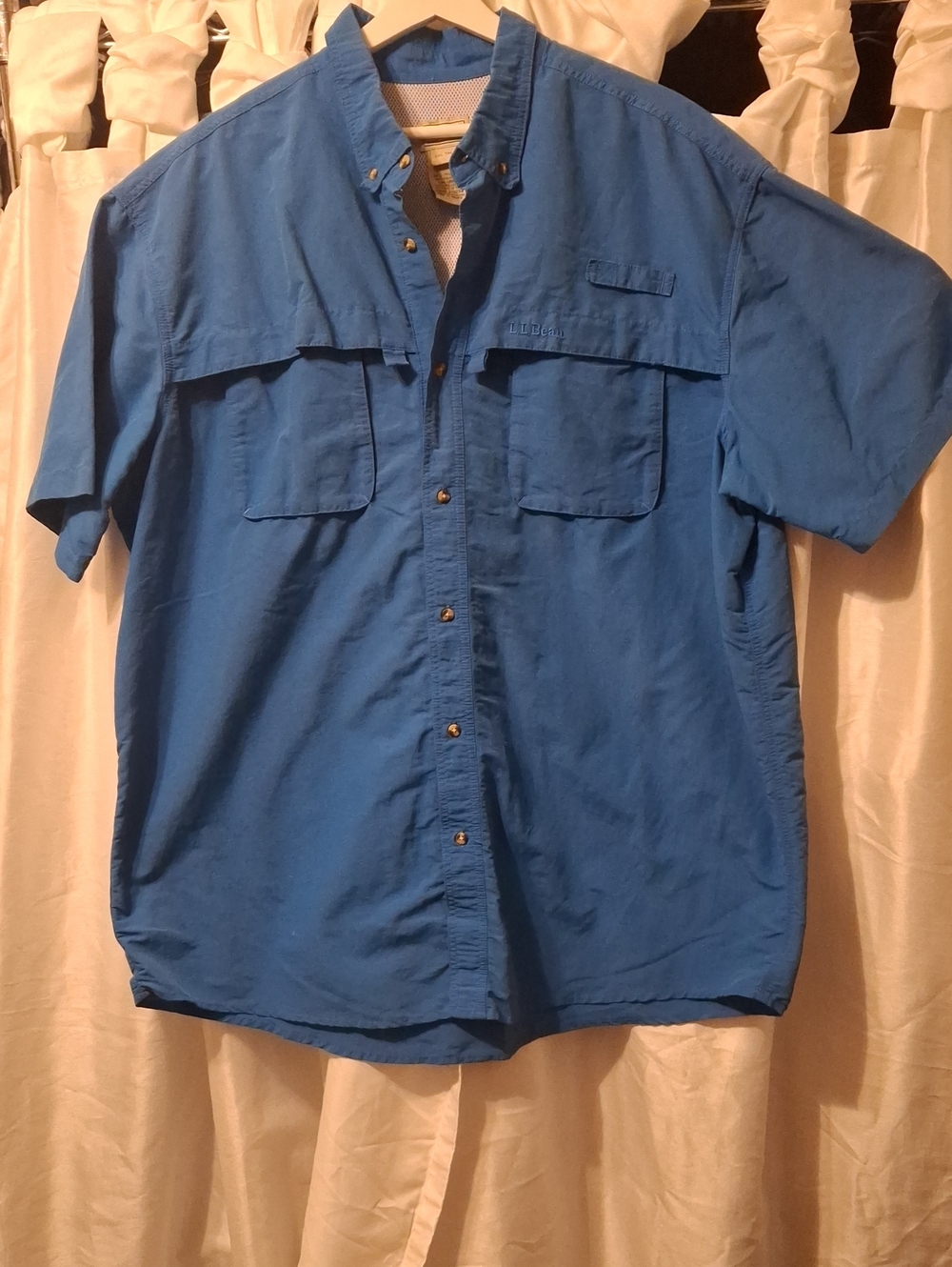 L.L. Bean Men's Short-Sleeve Button-Down Shirt - Bright Blue
